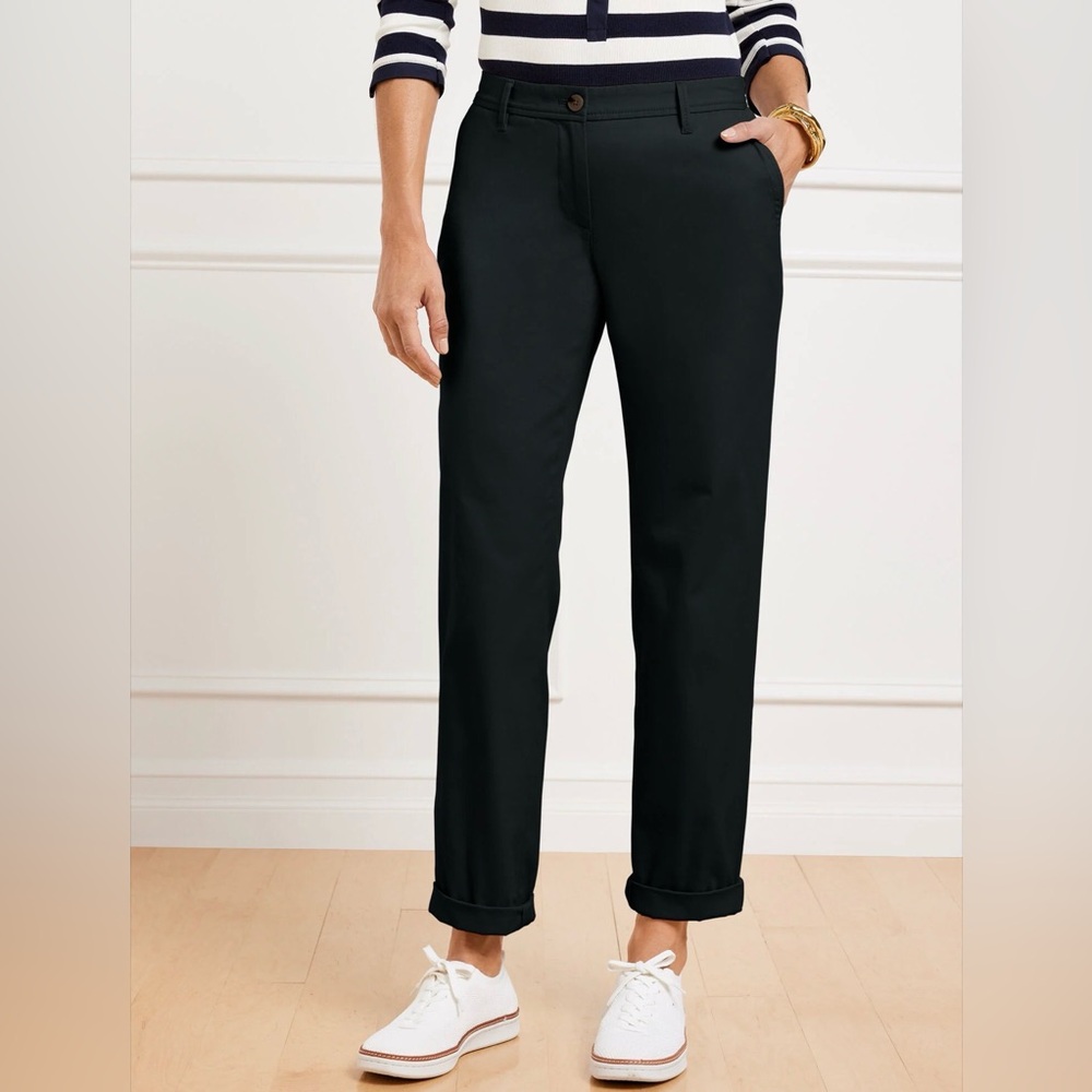 Talbots Black Relaxed Chino Pants 14